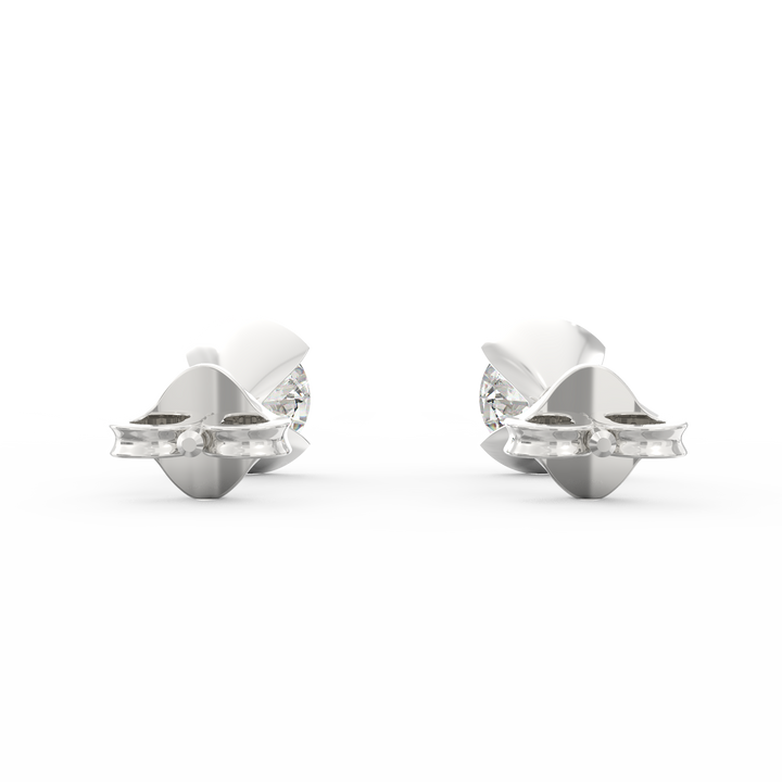 Modern Glamour - V-Shaped Socket Solitaire Stud Earring