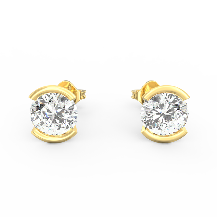 Modern Glamour - V-Shaped Socket Solitaire Stud Earring