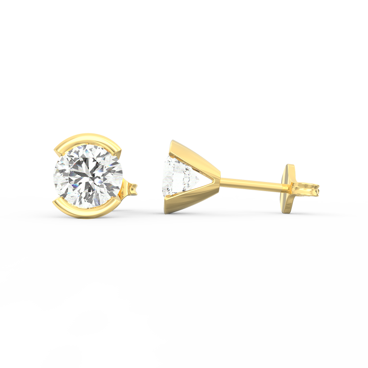 Modern Glamour - V-Shaped Socket Solitaire Stud Earring