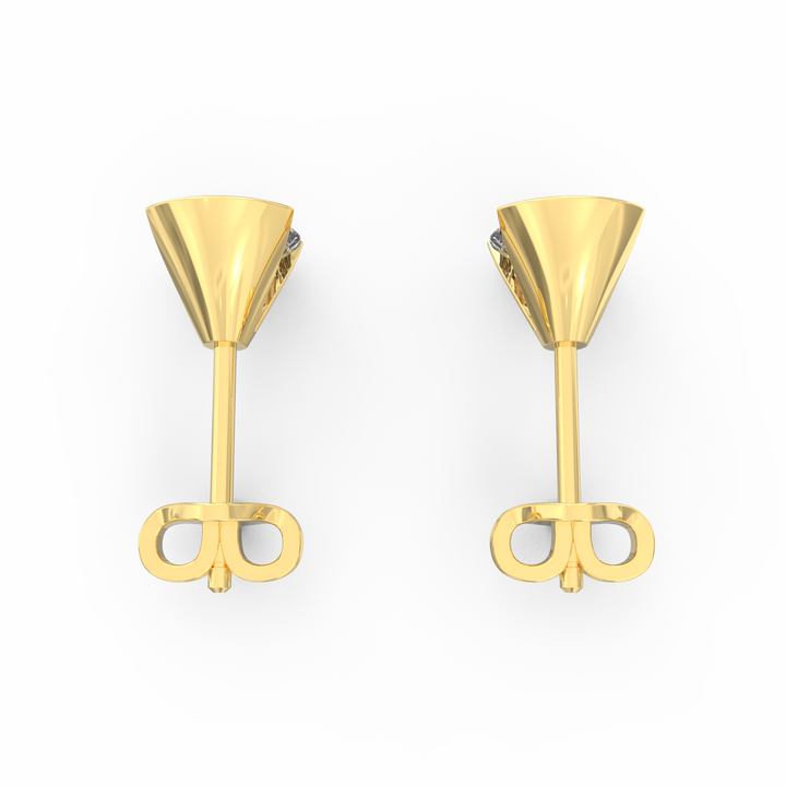Modern Glamour - V-Shaped Socket Solitaire Stud Earring
