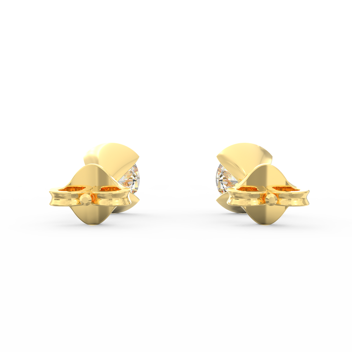 Modern Glamour - V-Shaped Socket Solitaire Stud Earring