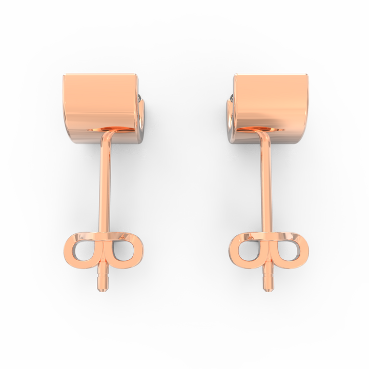 Modern Elegance - C-Shaped Socket Diamond Solitaire Stud Earring
