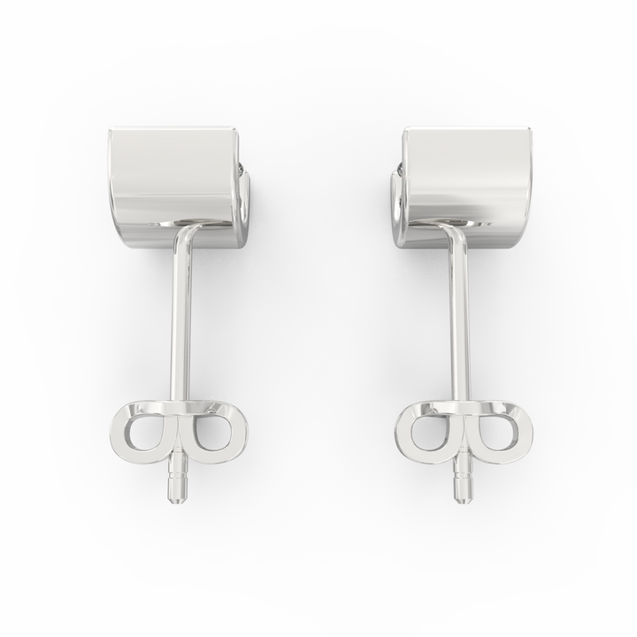 Modern Elegance - C-Shaped Socket Diamond Solitaire Stud Earring
