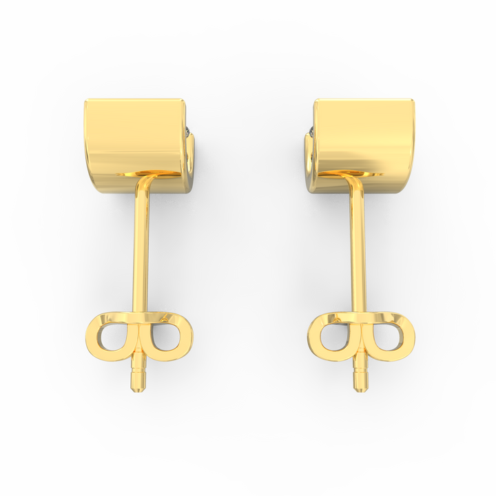 Modern Elegance - C-Shaped Socket Diamond Solitaire Stud Earring