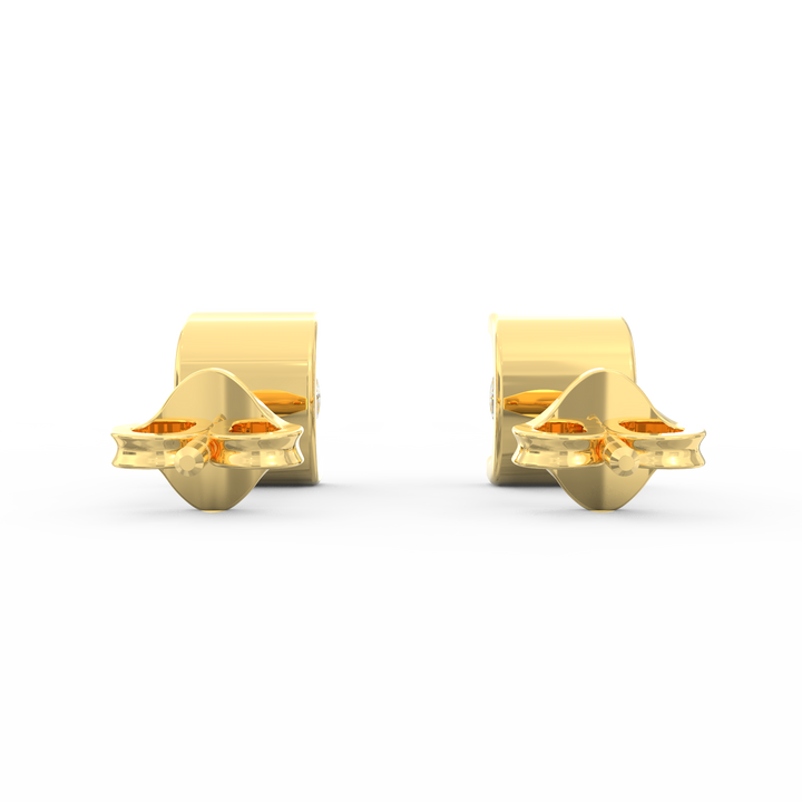 Modern Elegance - C-Shaped Socket Diamond Solitaire Stud Earring