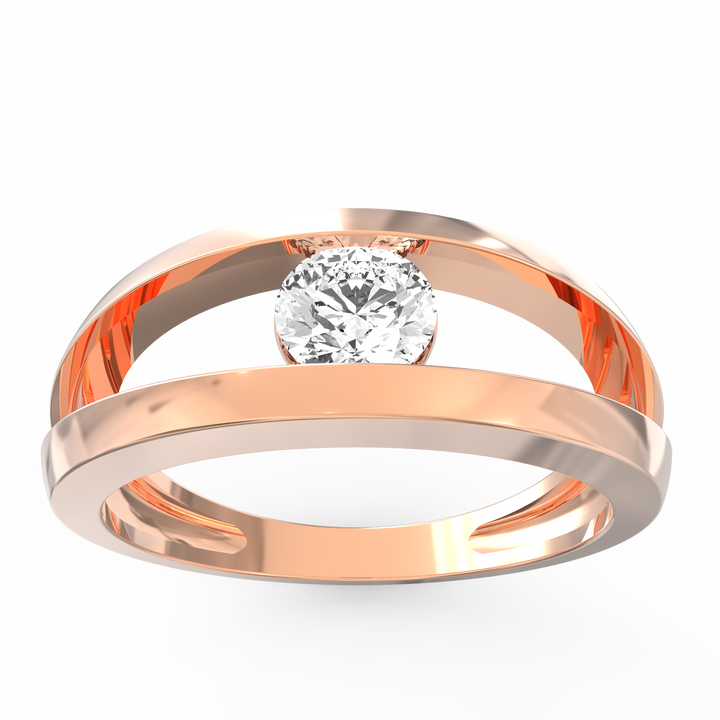 Sleek Solitaire Men's Diamond Statement Ring