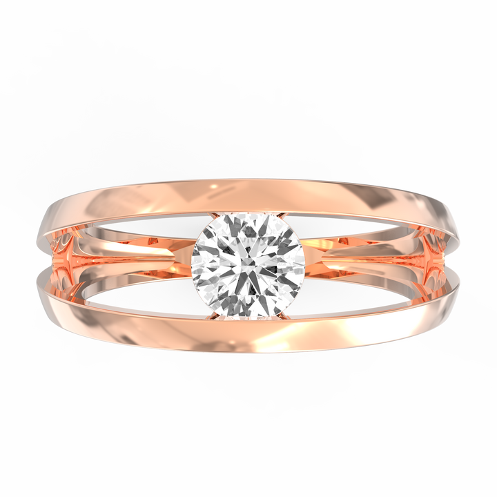 Sleek Solitaire Men's Diamond Statement Ring