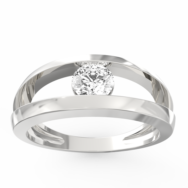 Sleek Solitaire Men's Diamond Statement Ring