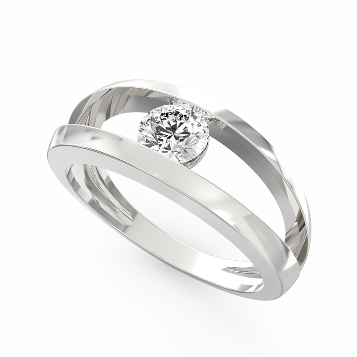 Sleek Solitaire Men's Diamond Statement Ring