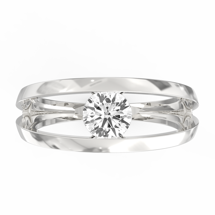 Sleek Solitaire Men's Diamond Statement Ring