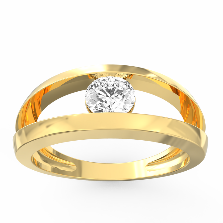Sleek Solitaire Men's Diamond Statement Ring