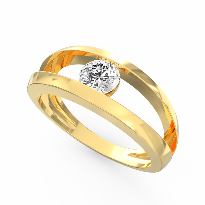 Sleek Solitaire Men's Diamond Statement Ring