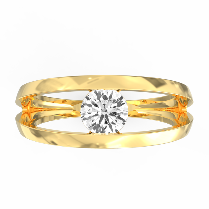 Sleek Solitaire Men's Diamond Statement Ring