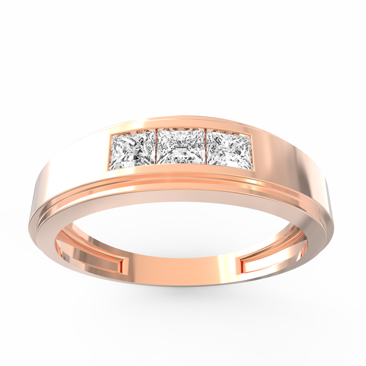 Princess cut Diamond Channel-Set Gents Ring