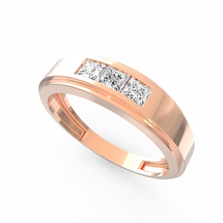 Princess cut Diamond Channel-Set Gents Ring