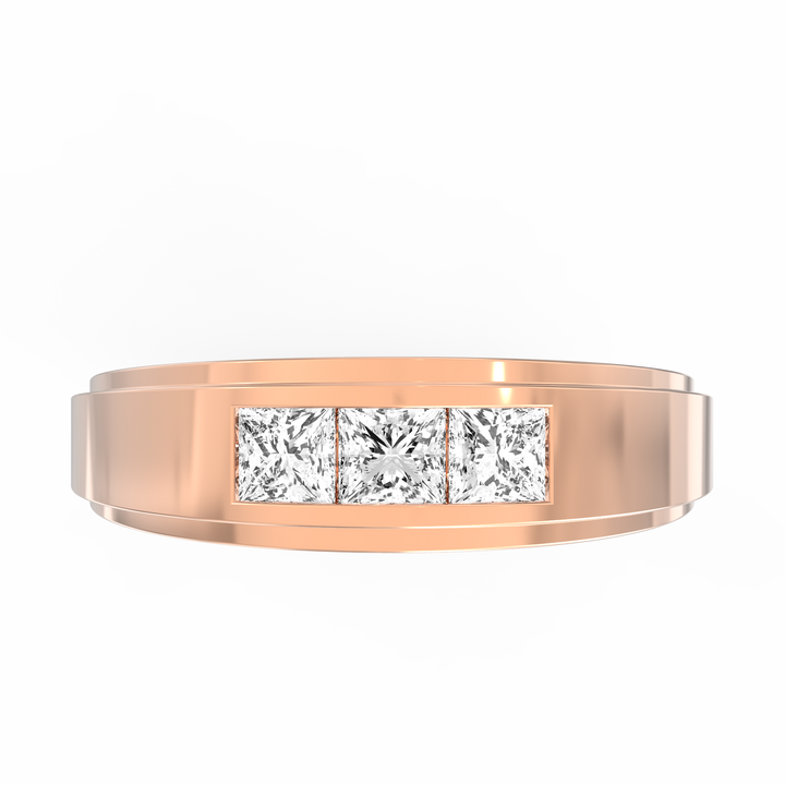 Princess cut Diamond Channel-Set Gents Ring