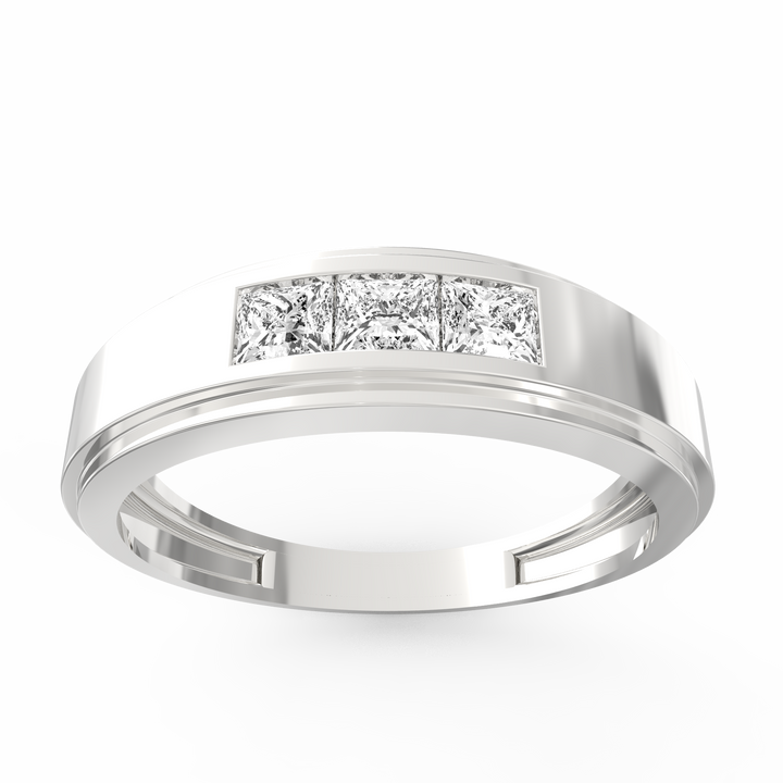 Princess cut Diamond Channel-Set Gents Ring