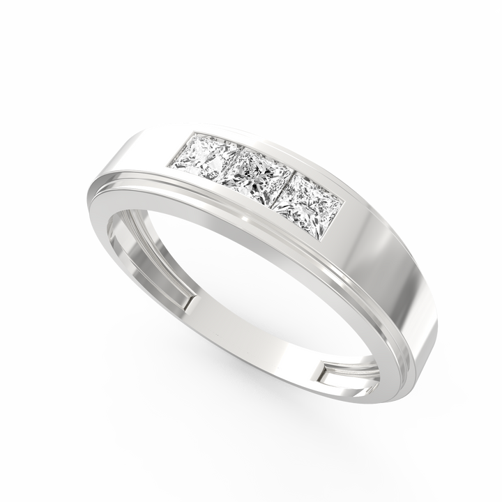 Princess cut Diamond Channel-Set Gents Ring