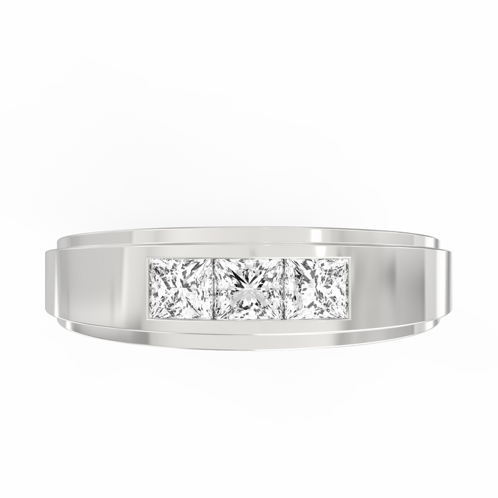 Princess cut Diamond Channel-Set Gents Ring