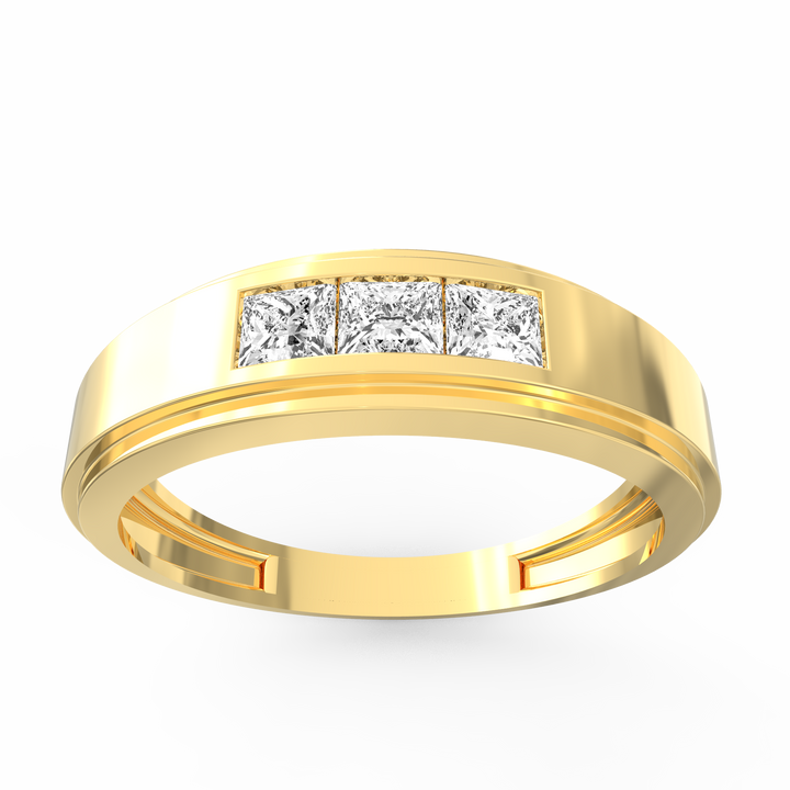 Princess cut Diamond Channel-Set Gents Ring