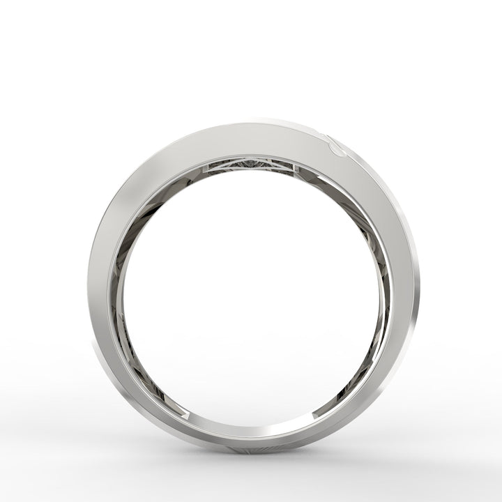 Princess Cut Ethical Diamond Gold Ring With Stepped Band