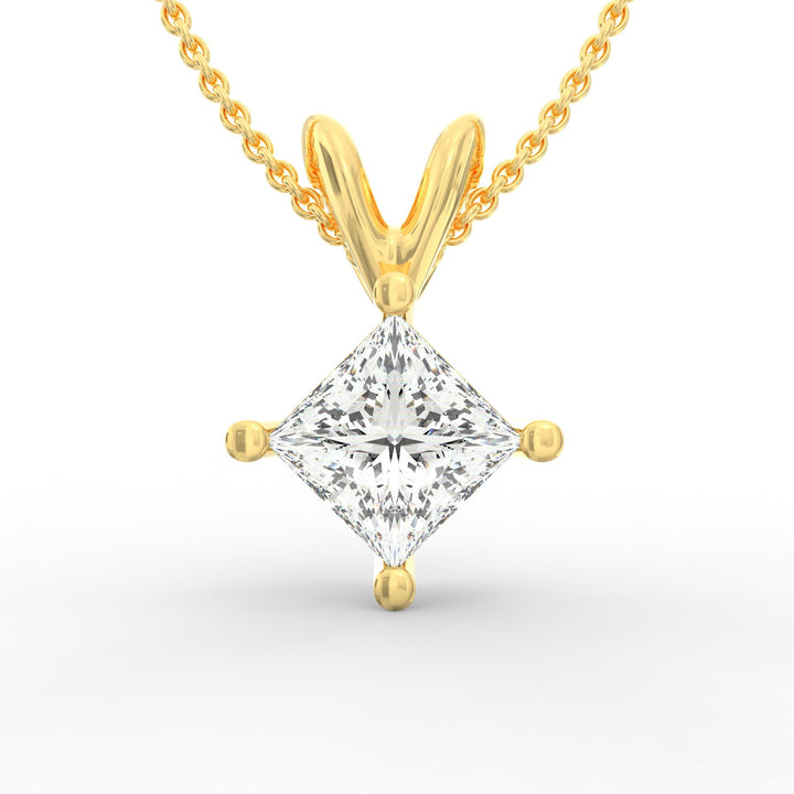 Princess Solitaire Diamond Pendant