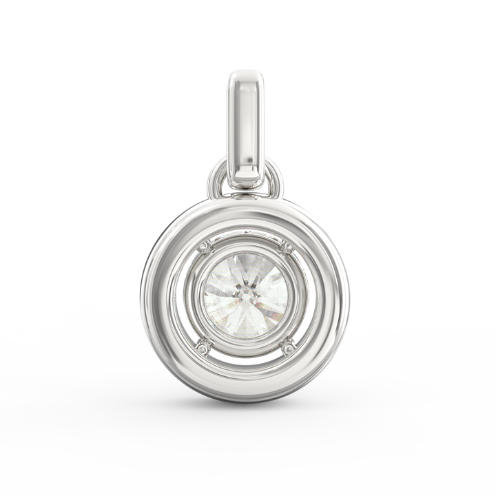 Elegant Brilliance: 1ct Solitaire Pendant with Diamond Accent