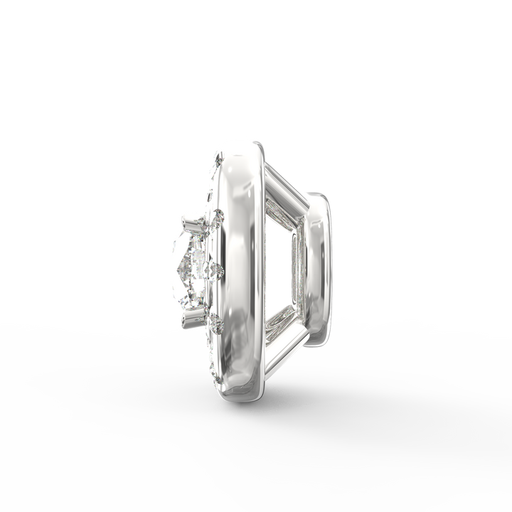 Timeless Radiance: 1.00ct Diamond Solitaire Pendant with Cushion Halo