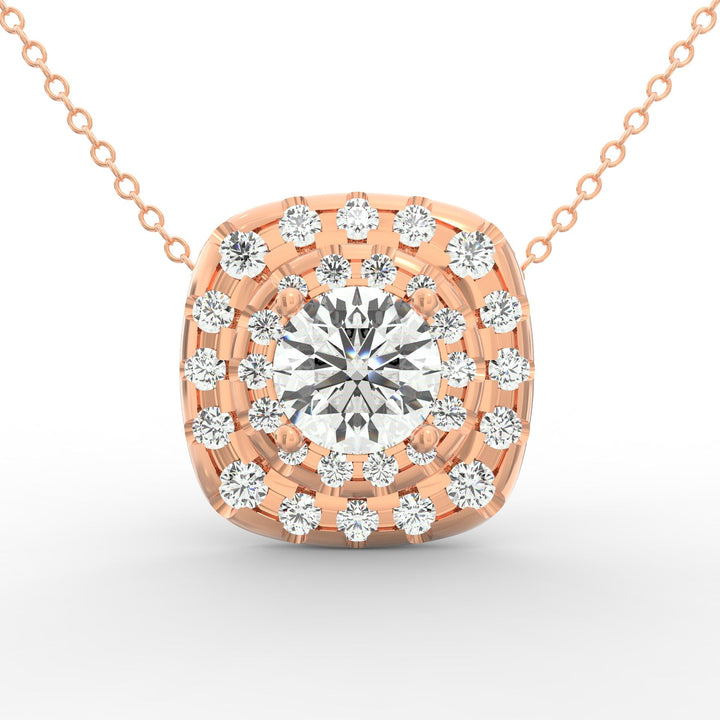 Double Row Diamond Solitaire Pendant