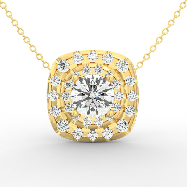 Double Row Diamond Solitaire Pendant