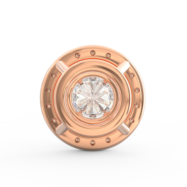Brilliant Majesty: 1.00ct Halo Solitaire Pendant with Micro Pave Accents