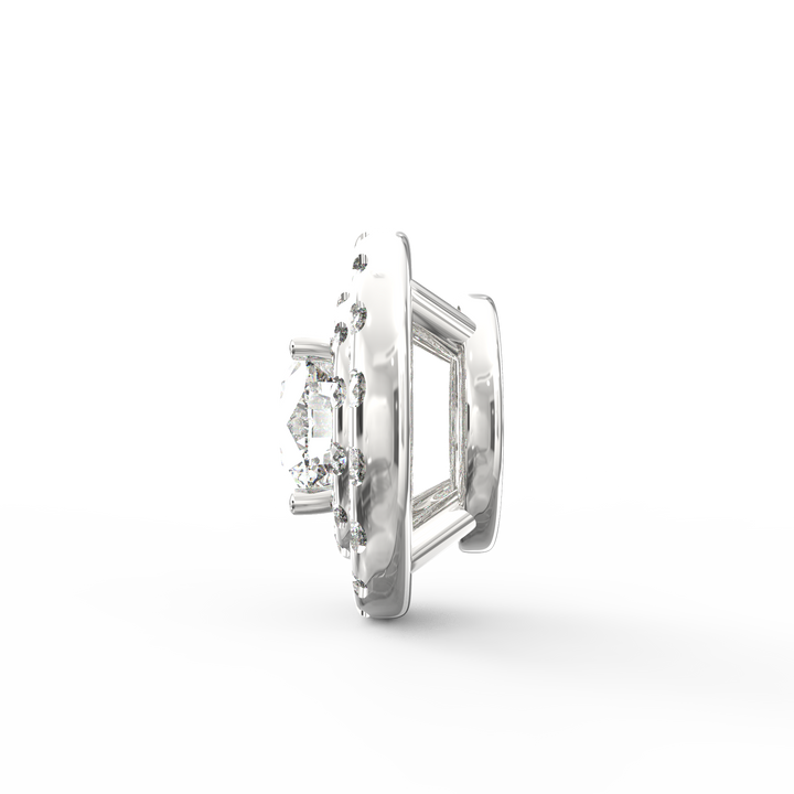 Brilliant Majesty: 1.00ct Halo Solitaire Pendant with Micro Pave Accents