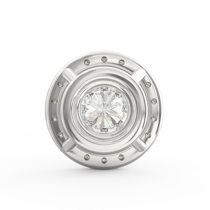 Brilliant Majesty: 1.00ct Halo Solitaire Pendant with Micro Pave Accents