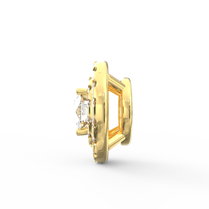 Brilliant Majesty: 1.00ct Halo Solitaire Pendant with Micro Pave Accents