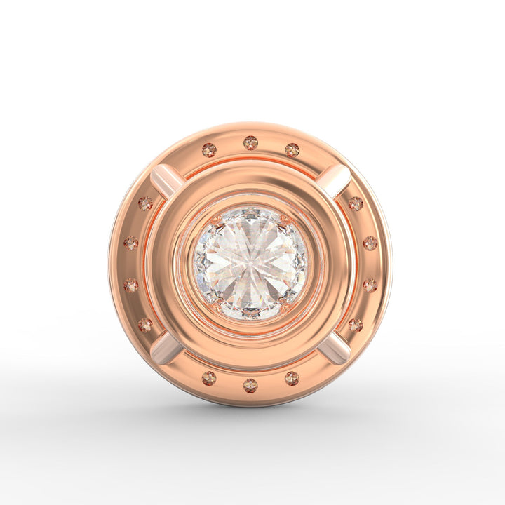 Brilliant Majesty: 1.00ct Halo Solitaire Pendant with Micro Pave Accents