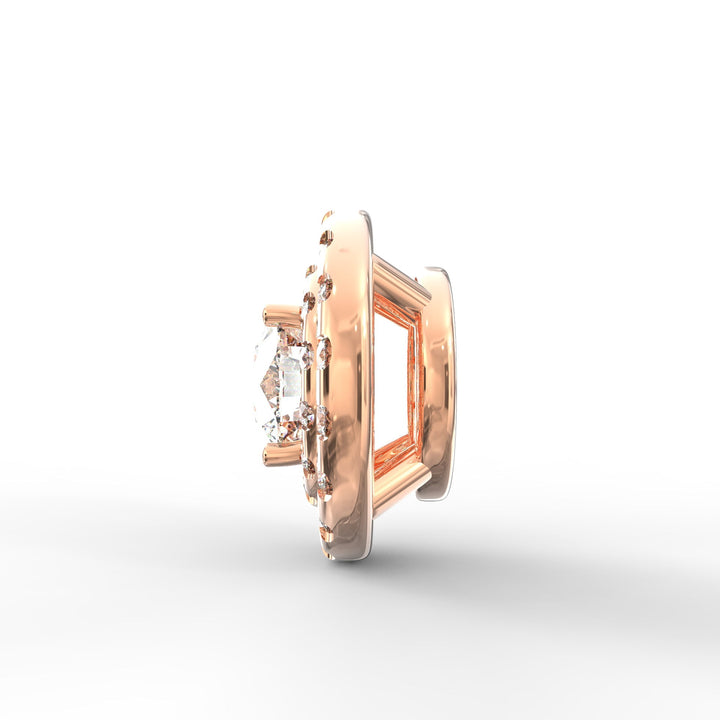 Brilliant Majesty: 1.00ct Halo Solitaire Pendant with Micro Pave Accents