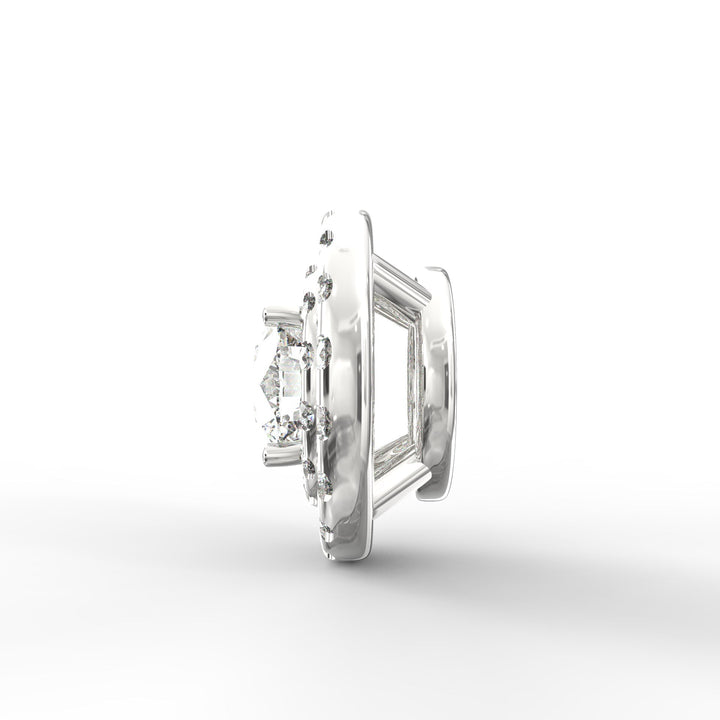 Brilliant Majesty: 1.00ct Halo Solitaire Pendant with Micro Pave Accents