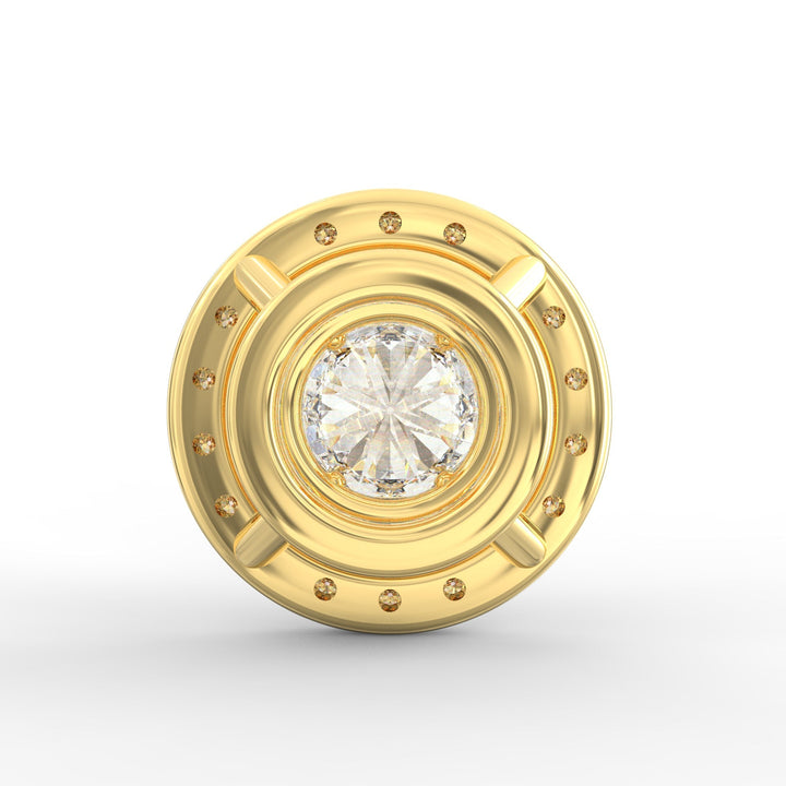 Brilliant Majesty: 1.00ct Halo Solitaire Pendant with Micro Pave Accents