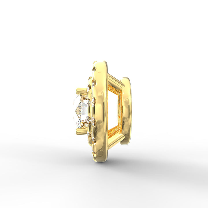 Brilliant Majesty: 1.00ct Halo Solitaire Pendant with Micro Pave Accents