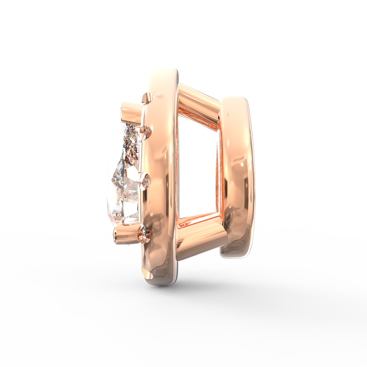 Elegant Splendor: Pear-Shaped Solitaire Diamond Pendant with Halo