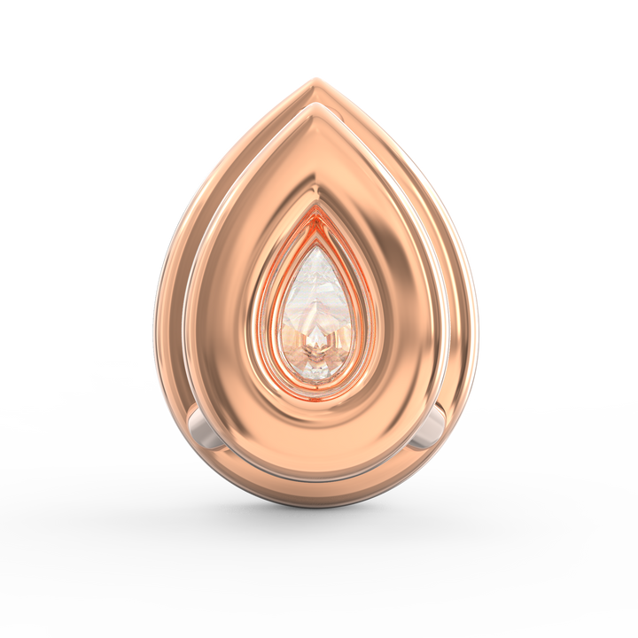 Elegant Splendor: Pear-Shaped Solitaire Diamond Pendant with Halo