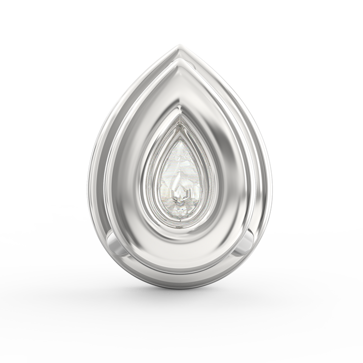 Elegant Splendor: Pear-Shaped Solitaire Diamond Pendant with Halo
