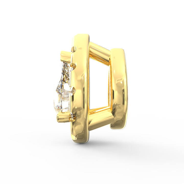 Elegant Splendor: Pear-Shaped Solitaire Diamond Pendant with Halo