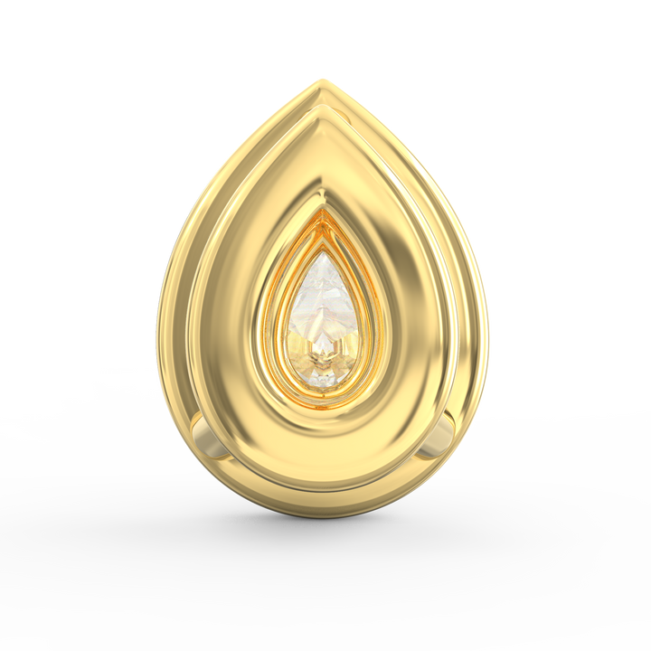 Elegant Splendor: Pear-Shaped Solitaire Diamond Pendant with Halo
