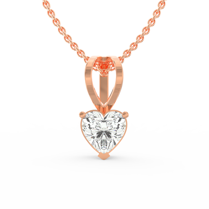 Enduring Love: Heart-Shaped Solitaire Diamond Pendant
