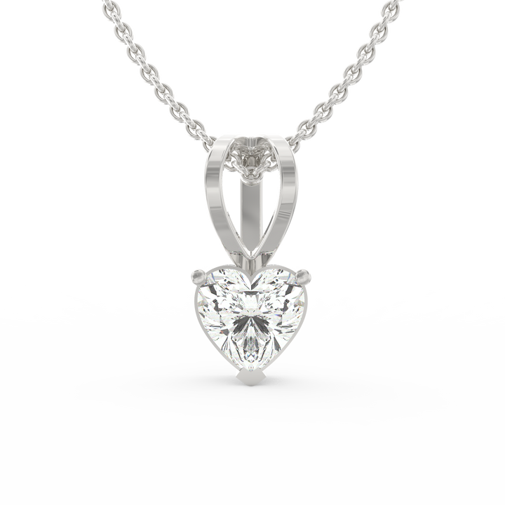Enduring Love: Heart-Shaped Solitaire Diamond Pendant