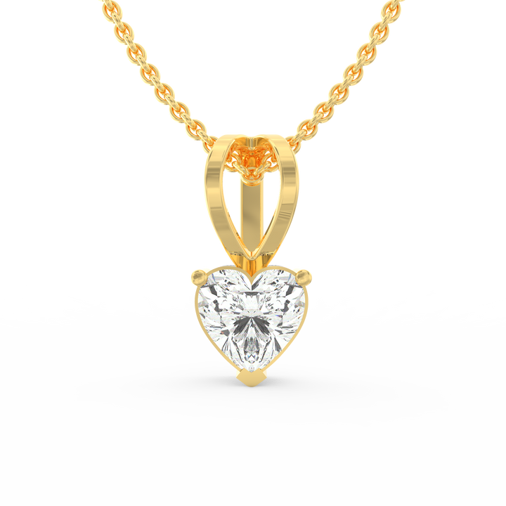 Enduring Love: Heart-Shaped Solitaire Diamond Pendant