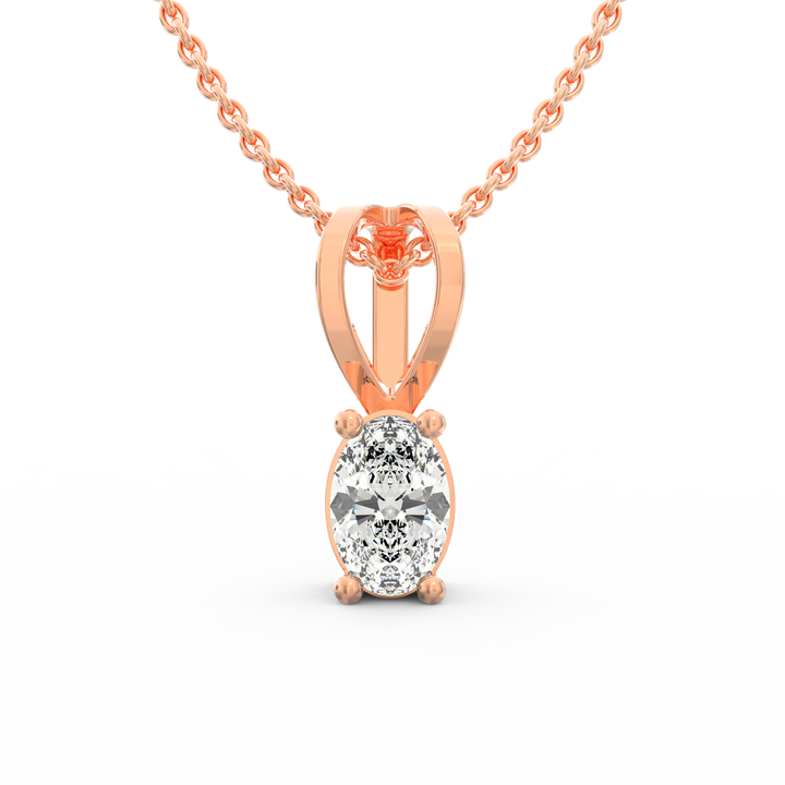 Timeless Elegance: Oval Solitaire Diamond Pendant
