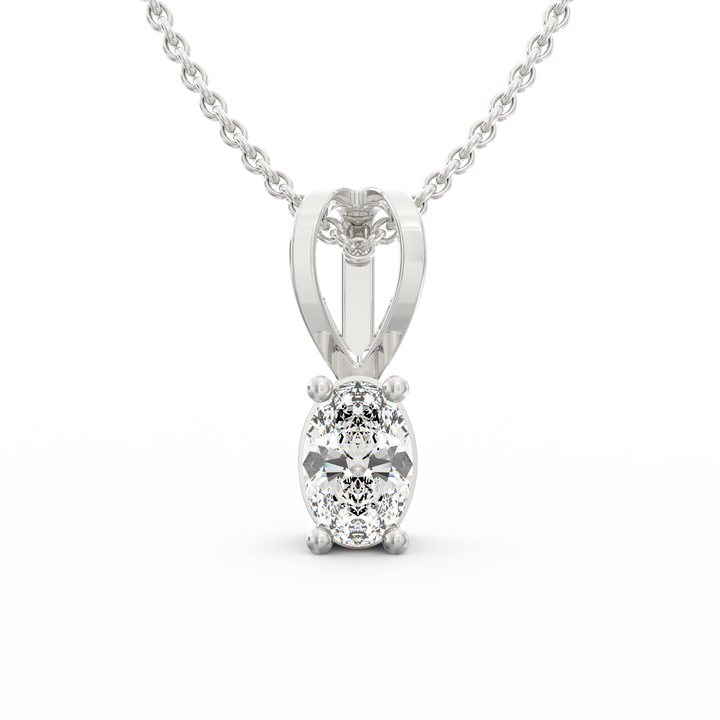 Timeless Elegance: Oval Solitaire Diamond Pendant