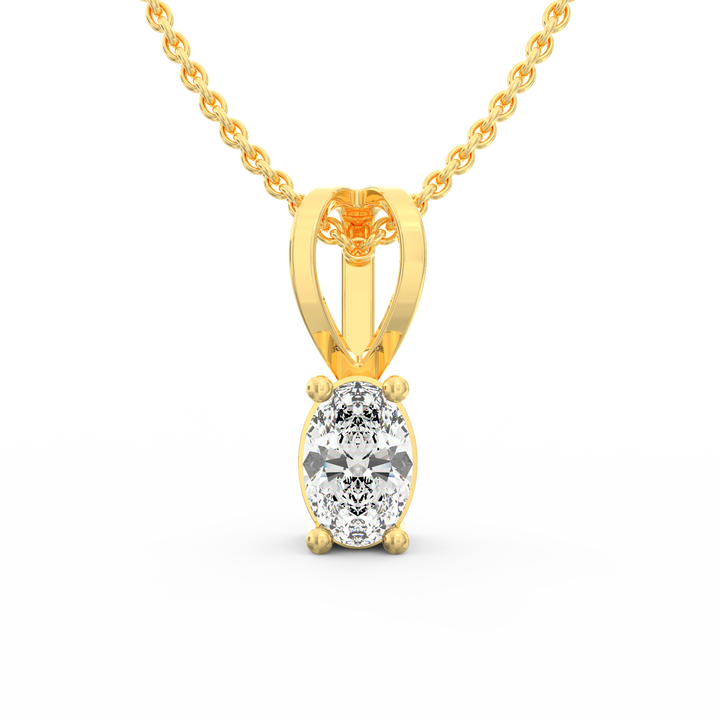 Timeless Elegance: Oval Solitaire Diamond Pendant